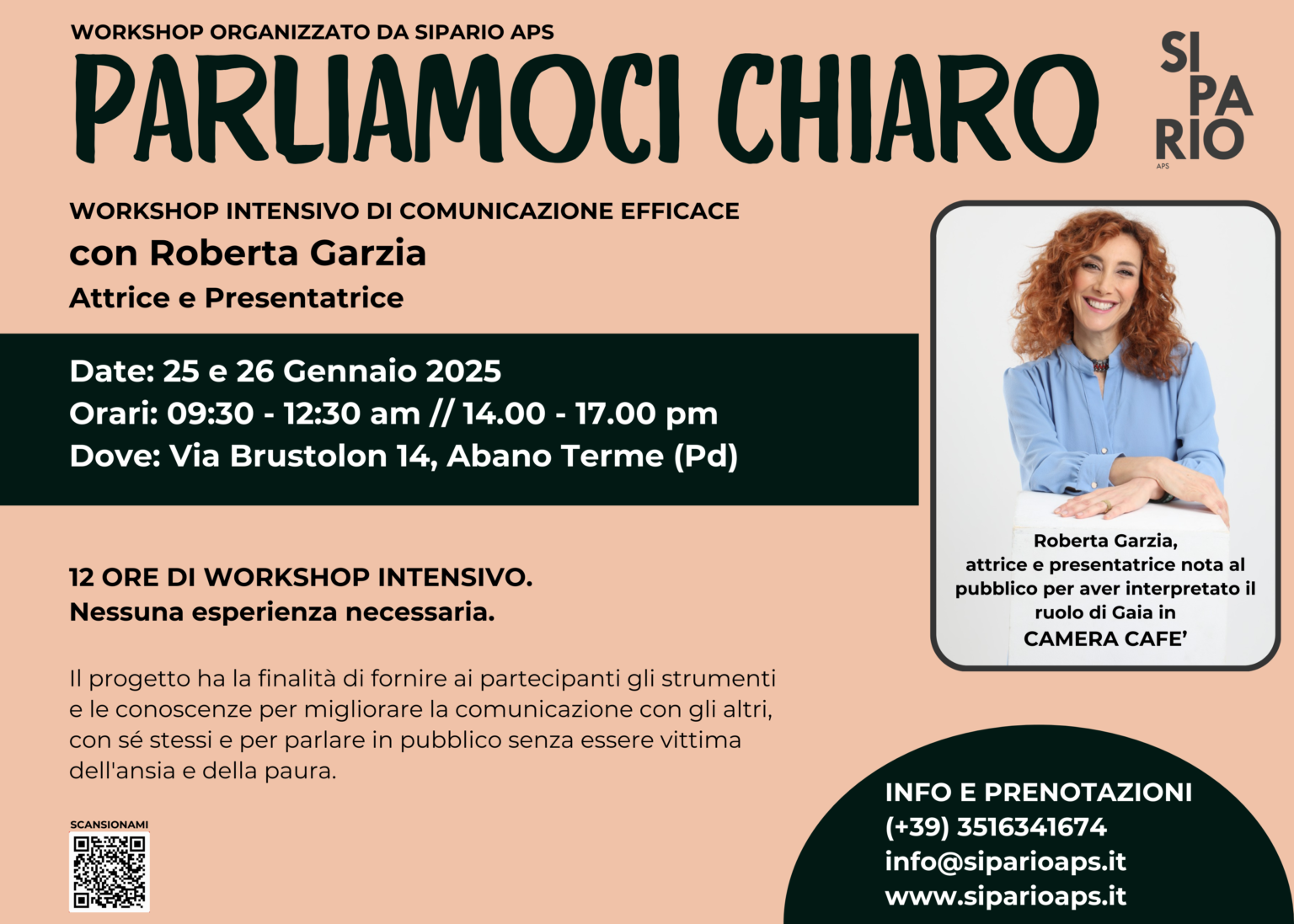 PARLIAMOCI CHIARO – Workshop Intensivo di Comunicazione Efficace con Roberta Garzia